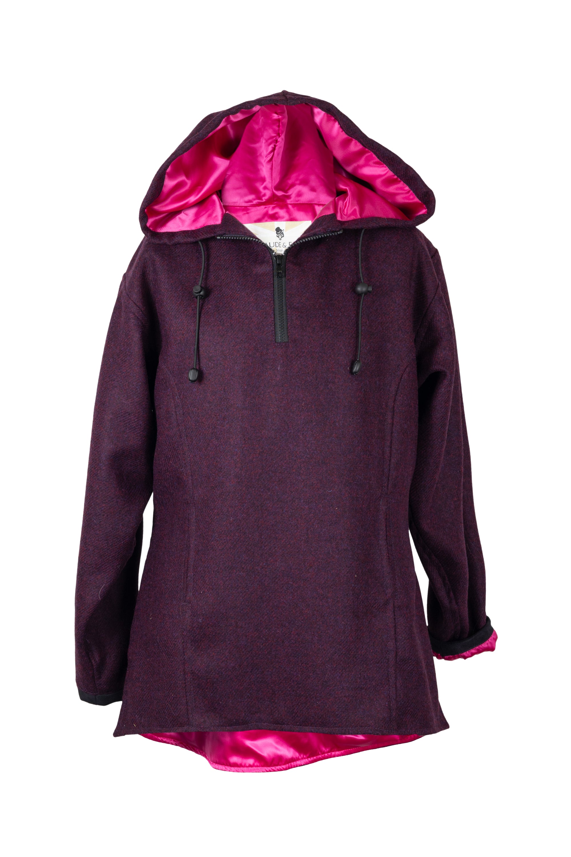 Damson tweed hoodie
