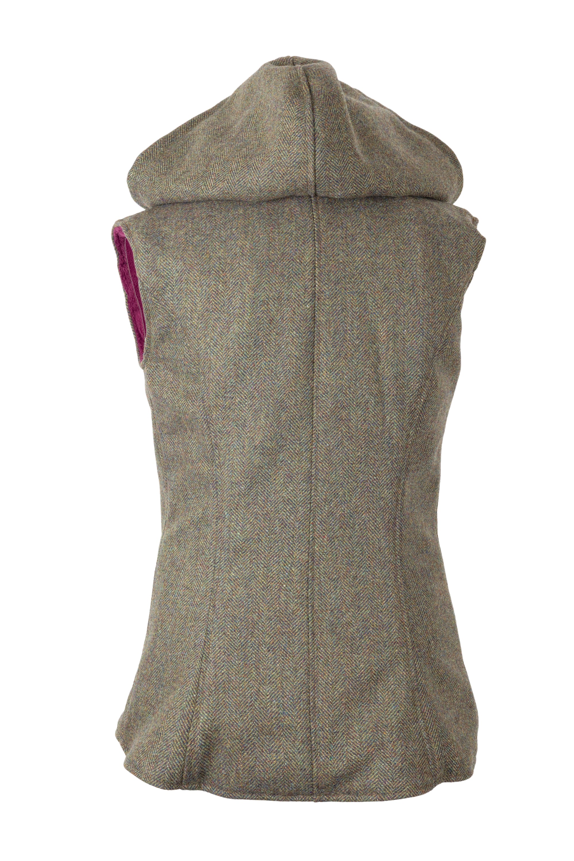 Plum hooded fitted gilet